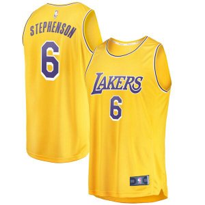 Camiseta Lance Stephenson 6 Los Angeles Lakers Icon Edition Amarillo Hombre